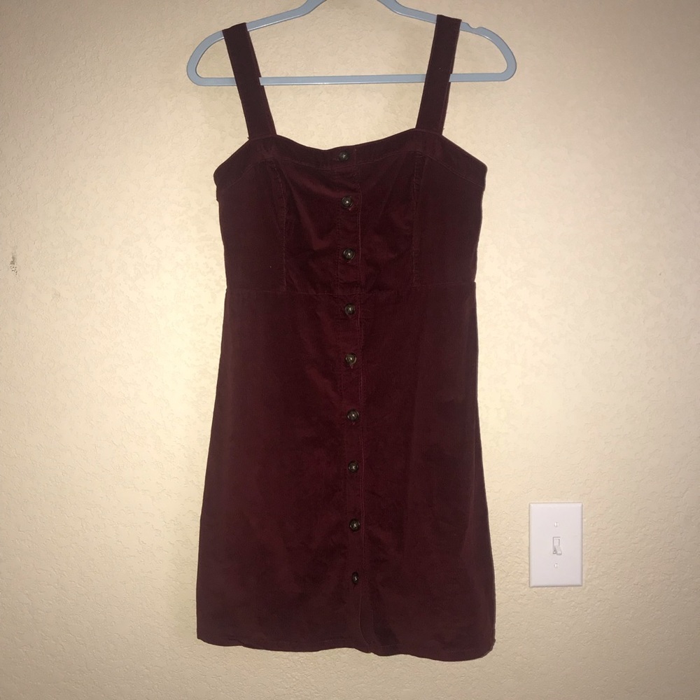 Burgundy corduroy dress